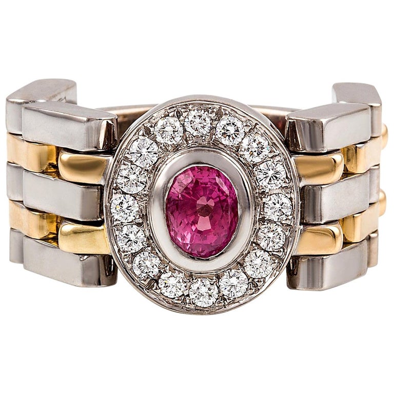 Rosa Zaffiro & Diamante Ring