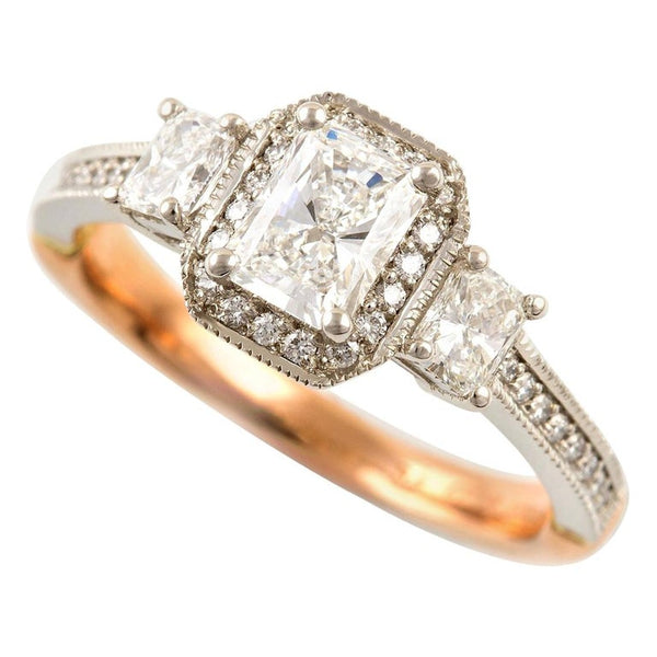 Platino Rosa Diamante Ring