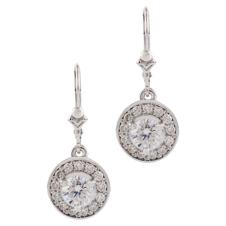 Diamond Earrings in 18 Carat White Gold