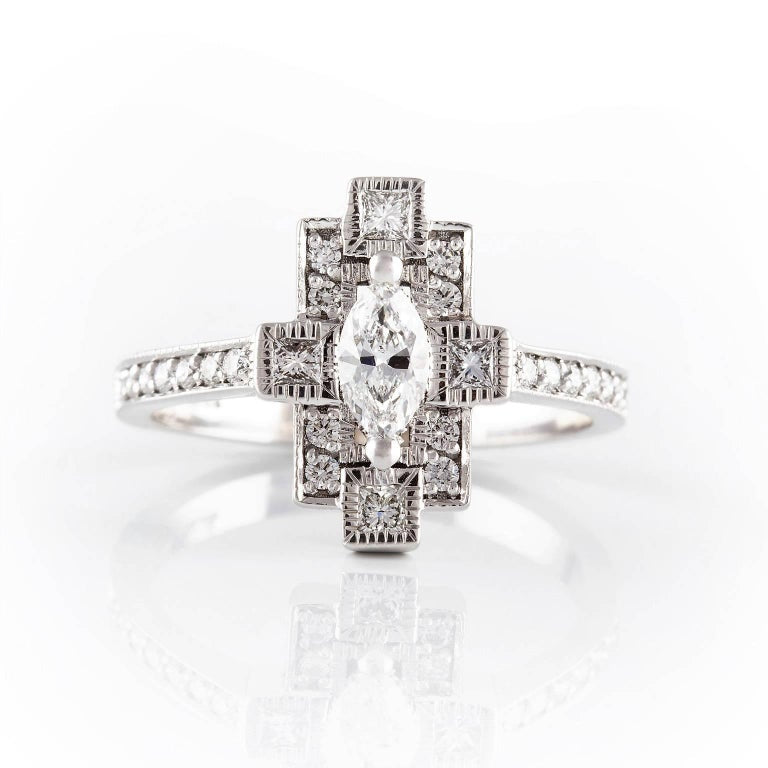 Art Deco Diamante Ring