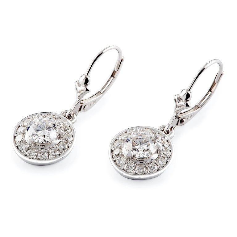 Diamond Earrings in 18 Carat White Gold